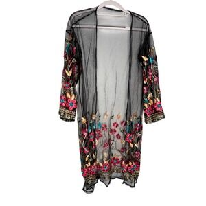 Janice Apparel floral embroidered beach cover up